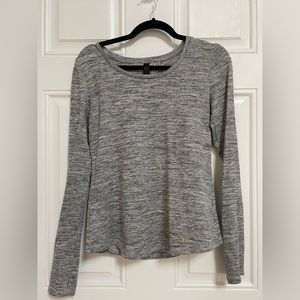Heather grey long-sleeved top with back cutout